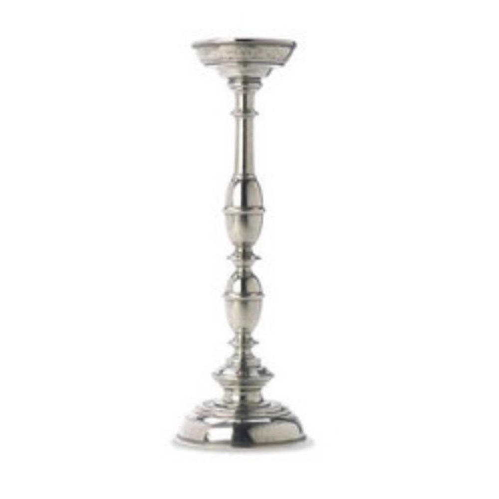 2pc Large Candlestick / Silver / Metal / Pillar - Picture 4 of 4